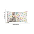 thumbnail image 3 of Uutvery 11.81x19.68 Inch Easter Bunny Lumbar Pillow Cover, Purple Multicolor Decorative Bunny Cushion Case, Flax Spring Holiday Sofa Bed Home Decor Gift, 3 of 6