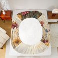 thumbnail image 4 of Manfei Animal Highland Cow Fitted Sheet Full 3 Pieces,Watercolor Flowers Bed Set,Beige Brown,1 Fitted Sheet and 2 Pillowcases, 4 of 6