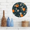 thumbnail image 3 of Yayeee 10" Wall Clock Battery Operated Quartz Round Silent Non-Ticking Home Decor, Green Floral Oranges, 3 of 6