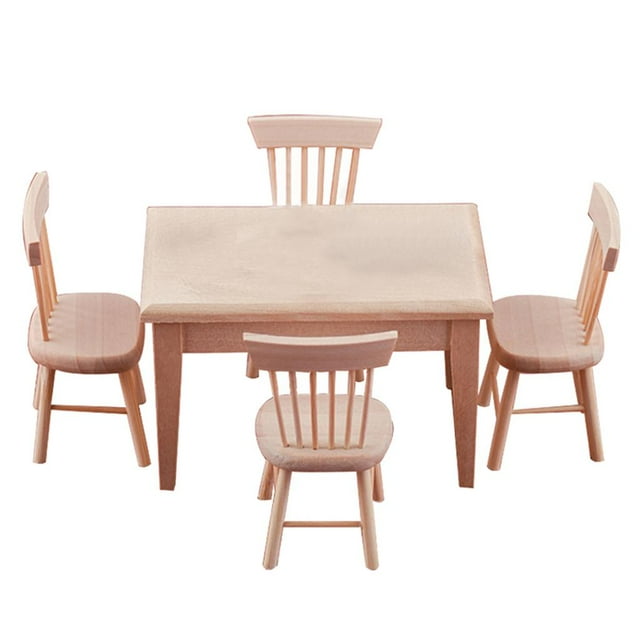 1:12 Dining Table And Chairs Dollhouse Furniture Life Model Living Room Decor