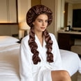 thumbnail image 3 of Silk Bonnet for Women Satin, Soft Elastic Band Silky Sleeping Cap Big Bonnets Jumbo Sleep Cap to Protect Hair, Long Braids Satin Bonnet, 3 of 7