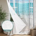 thumbnail image 6 of Window View Shower Curtain - Water Repellent Fabric Shower Curtains Washable, Summer Coastal Turquoise Sea Water Waves Decorative Polyester Cloth Bathroom Curtains Modern Bath Decor 72"x72", 6 of 8