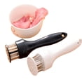 thumbnail image 3 of 2Pcs Professional Meat Tenderizing Tool, Stainless Steel Meat Shredding Needle, Suitable For Outdoor , Kitchen Utensils, Barbecue Pork Chops Meat Loosening Device (White+Black), 3 of 5