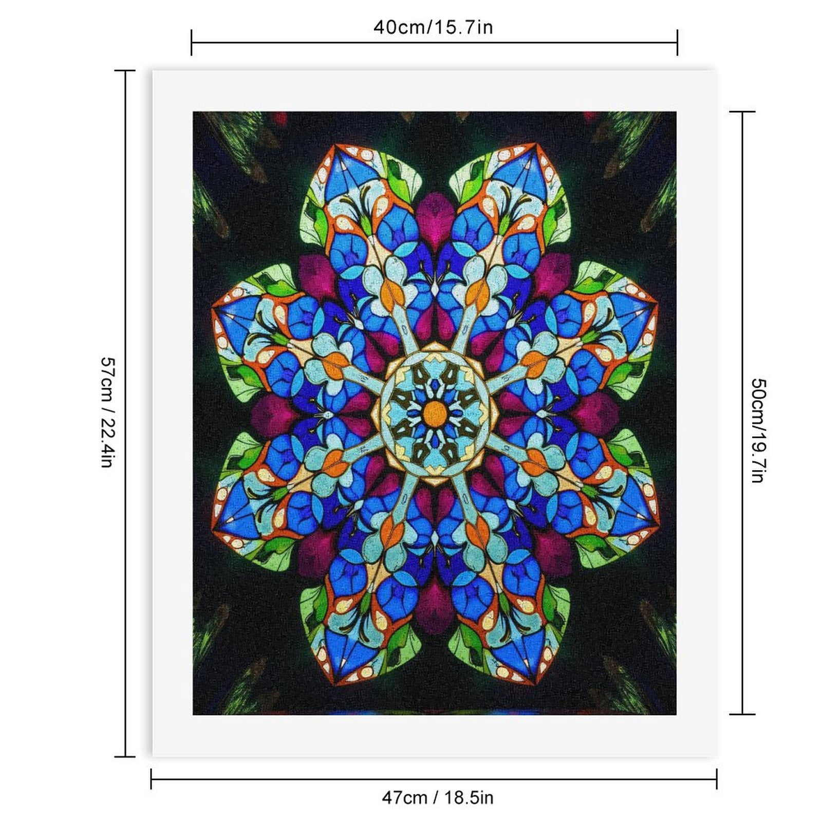 Paint By Numbers Kit for Adults Beginner - DIY Colorful Stained Glass Mandala Art Canvas Painting Kits for Adults, Frameless Paint By Number for Adults for Home Wall Decor 16x20 Inch
