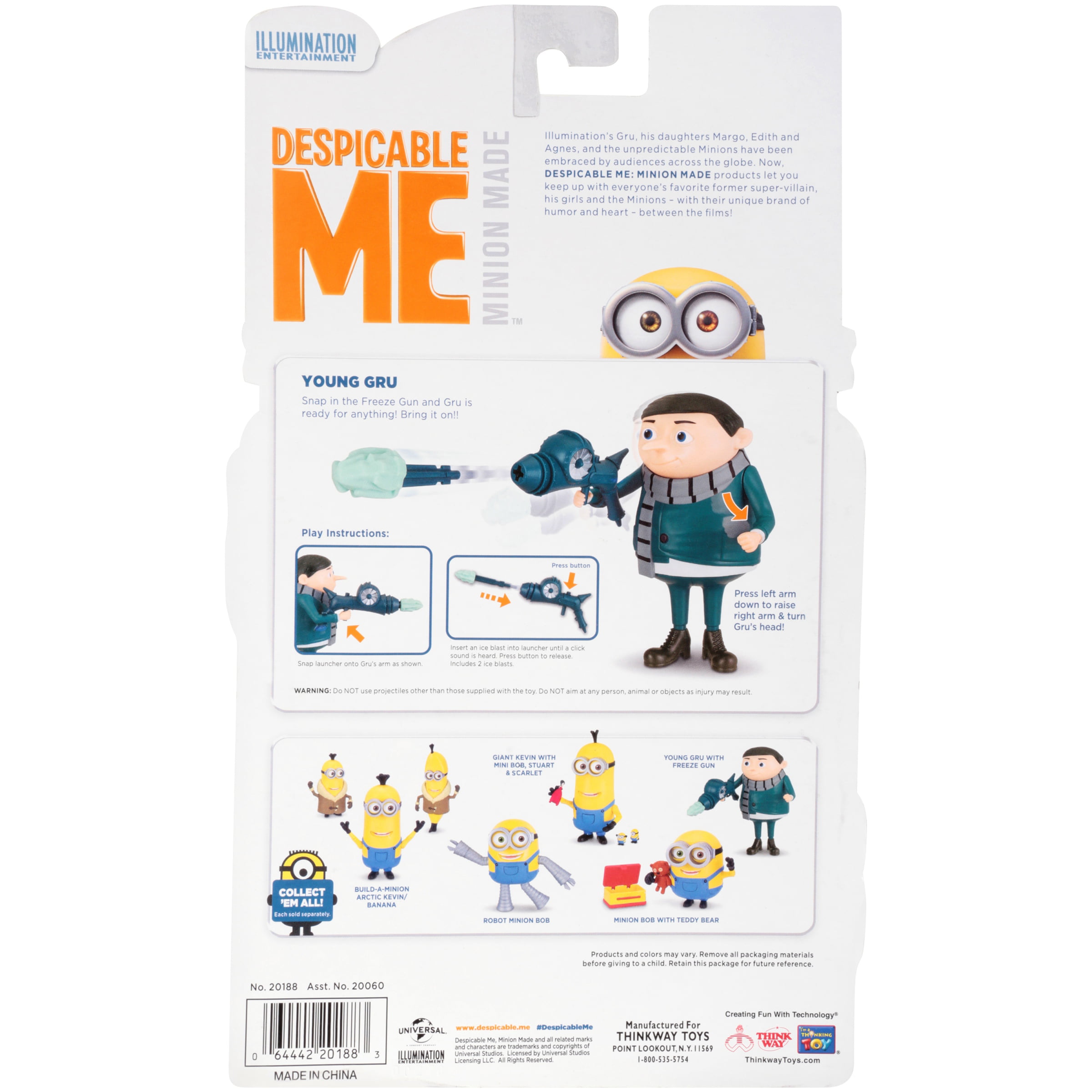 Despicable Me Minion Made Young Gru With Freeze Gun Figure 4 Pc Carded Pack Walmart Com Walmart Com