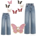 thumbnail image 4 of Topboutique Pant Waist Tightener 8 Set Butterfly Buttons Pins for Loose Jeans Decorative Waists Buckles Adjustable Waist Buckle Extender Set Pants Clips No Sew and No Tools Jean Buttons Pins, 4 of 5