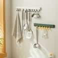 thumbnail image 3 of Hanger Hook,Cabinet Door Back Hanger with 10 Hooks,PP Multi-purpose Movable Row Hook Bathroom Accessories,Hanger Storage Holder Hanging Coat Hat Towel Bag Hook Rack, 3 of 7