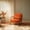 Orange, variant on WoofPaw Linen Mid Century Modern Accent Chair, Soild Wood Padding Lounge Armchairs Side Sitting Chairs for Living Room, Bedroom, Guest Room,Dark Gray