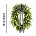 thumbnail image 3 of 18" Pre-Lit Artificial Fern Wreath with Striped Bow, Rustic Farmhouse Warm LED Hanging Wreath,Indoor Outdoor Front Door Wall Mantel Holiday Decoration, 3 of 7