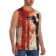 thumbnail image 2 of Fotbe Silhouette Trumpet Red Art Men's Camiseta sin Mangas Estampada para Hombres, Playera Casual para Gimnasio, Entrenamiento, Playa-Medium, 2 of 7