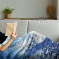 thumbnail image 3 of Winter Soft Flannel Fleece Blanket, Mountain Peaks in Sunny Winter West Northern of States Tranquil Habitat Hike Image, Cozy Plush for Indoor and Outdoor Use, 70" x 90", White Blue, by Ambesonne, 3 of 5