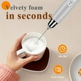 thumbnail image 3 of Milk Frother Handheld Rechargeable with Stand, Frother Wand Drink Mixer Electric Whisk for Coffee, Detachable With 3 Stainless Whisks, Hand Mixer for Lattes, Cappuccino, Matcha, Egg, Silver, 3 of 13