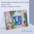 thumbnail image 3 of Yayeee Toggle Light Switch Wall Plate 2-Gang 4.56"x4.48" Decorative Outlet Cover, Yellow Seaside, 3 of 7