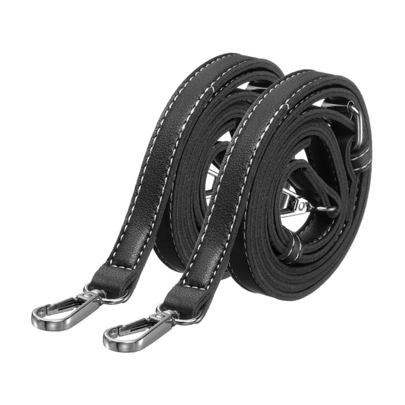 Leather Purse Straps [2Pcs] - 51.2 Inch Adjustable Straps Replacement for Handbags Use for Purse & Crossbody Bag & Handbag - [Black & Black]