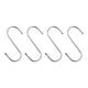 thumbnail image 1 of Ganchos en S Uxcell de 3.54'' de acero inoxidable tono plateado 4 piezas, 1 of 6