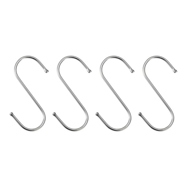 Ganchos en S Uxcell de 3.54'' de acero inoxidable tono plateado 4 piezas