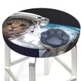 thumbnail image 3 of Hirioo Cat Astronaut for Round Bar Stool Seat Covers Washable Stool Cushion Slipcover Elastic Bar Chair Covers for 12-14 Inch Chair-13 inch, 3 of 7