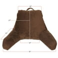 thumbnail image 5 of Clara Clark Bed Rest Reading Pillow with Arms and Pockets, for Kids Teens & Adults - Premium Shredded Memory Foam TV Pillow, Medium, Brown, 5 of 7