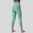 thumbnail image 4 of Fulijie Solid Color Activewear Stretch Sport Yoga Yoga Pants for Women, Size S-3XL, Big&Tall, Green, Women's Solid Color Fashionable Casual Sports Hip Lifting High Elastic Tight Yoga Pants, 4 of 6