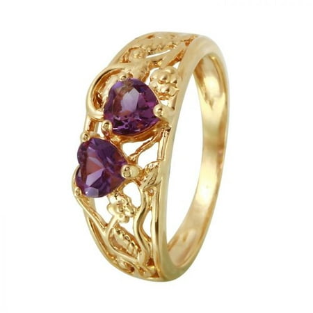 Foreli 0.8CTW Amethyst And 10k Yellow Gold Ring
