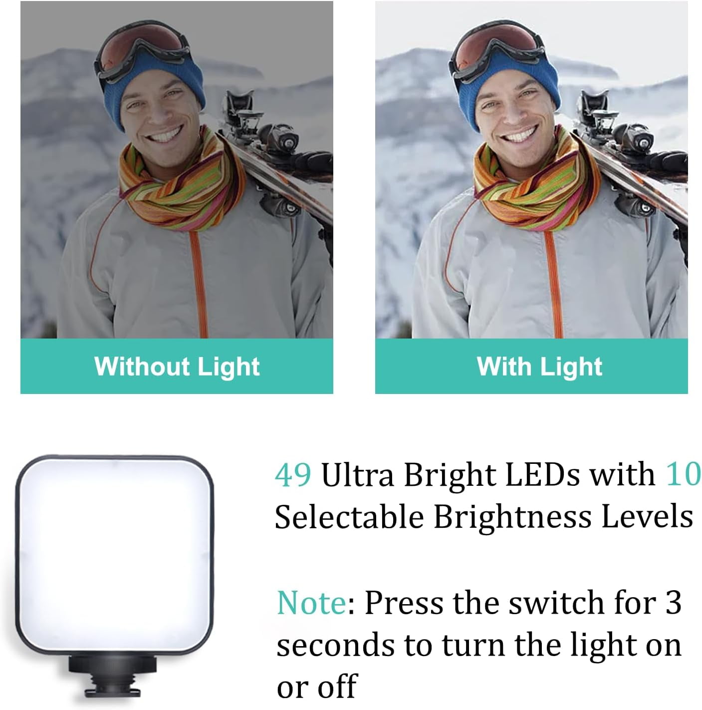 Vlogging Kit for iPhone, Android with Tripod, 36 LED Light, Vlogging Starter kit with Mini Microphone for Live Stream, Video Calls, Vlogging