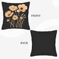 thumbnail image 6 of Elegant Set of 2 18x18in Throw Pillow Covers with Beige and Brown Floral Design on Black Background - Perfect for Couch Bed Car, 6 of 8