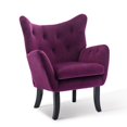 thumbnail image 6 of Wulawindy Velvet Wingback Accent Chair Armchair Modern Tufted Button Vanity Chair with Wooden legs for Living Room Bedroom, 6 of 7