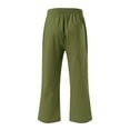 thumbnail image 5 of Prolriy Capri Pants for Women, Women High Waisted Wide Leg Pants Fashion Drawstring Elastic Trousers Comfy Straight Leg Long Pants with Pockets Women's Pants Army Green L, 5 of 5