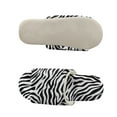thumbnail image 5 of COEQINE Zebra Print Black Bedroom Slippers Women Open Toe House Sandals Comfy Quiet Slip On Home Slides Fuzzy Slippers for Women Indoor, Reusable Washable Guest Footwear, 38-39, 5 of 7