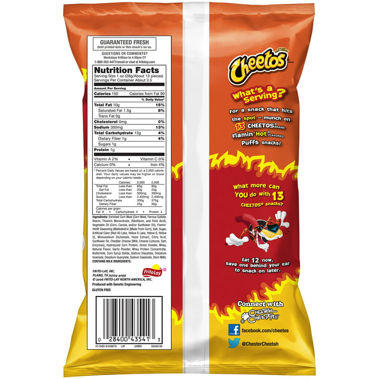 Cheetos Puffs Flamin' Hot 3.38 oz. Bag 