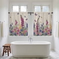 thumbnail image 4 of Watercolor Flowers Kitchen Curtains 45 Inch Length, Retro Botanical Blooms Floral Butterfly Tiers Curtains for Bathroom Bedroom Cafe, Light Filtering Small Window Treatment Drapes 2 Panels 42"Wx45"L, 4 of 8
