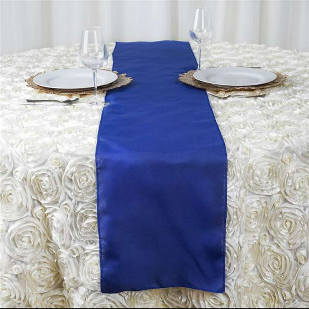 Royal Blue Polyester Table Runner, Royal Blue And White Table Settings