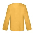 thumbnail image 5 of IROINNID Long Sleeve Pullover Shirt for Women Cotton Shirts for Women Comfortable Solid Color Tops d Loose Cotton And Linen Loose Shirt Blouse Round Neck Tops,Yellow, 5 of 7