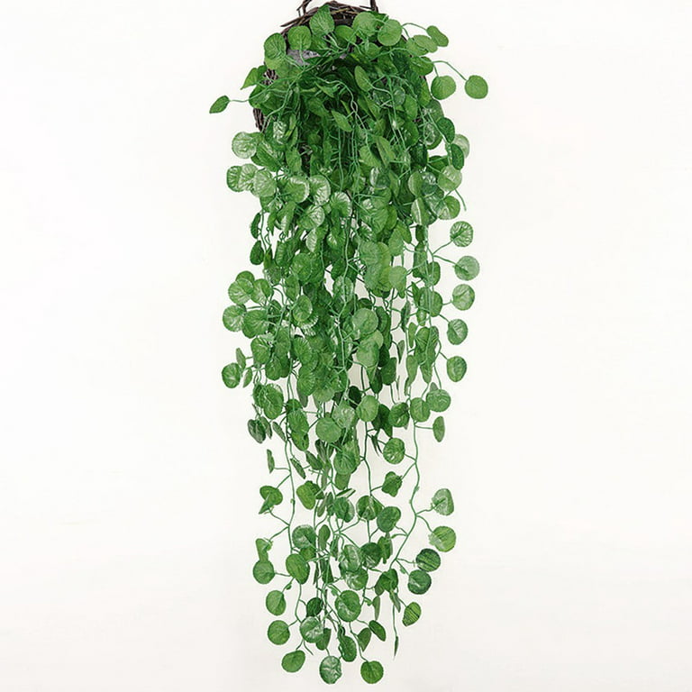 2pcs Artificial Hanging Plants Basket Pot 3ft Fake Vine Trailing Indoor  Home Ivy Plant (without basket)