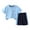 Blue, variant on ZhuoLiL Clothes Sets for Boys 10 And 12 Fashion BOY' Casual Short Sleeve Round Neck Collar Botton Short Pants Sports Suit（1-12Y）