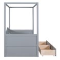 thumbnail image 5 of Wood Canopy Day Bed with 2 Drawers, Twin Size Canopy Platform Bed with Support Slats, 4-Post Canopy Platform, No Box Spring Needed(Gray, Twin), 5 of 8