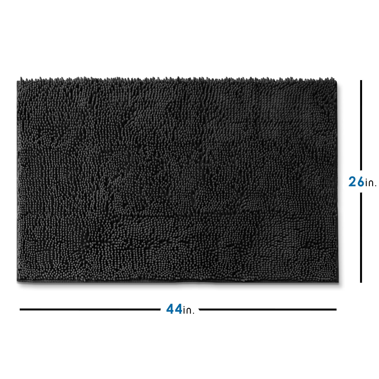 Nestl Bathroom Rugs, Machine Washable Bath Mats For bathroom Floor Rugs, Nonslip Backing Rubber Bath Rug, Black