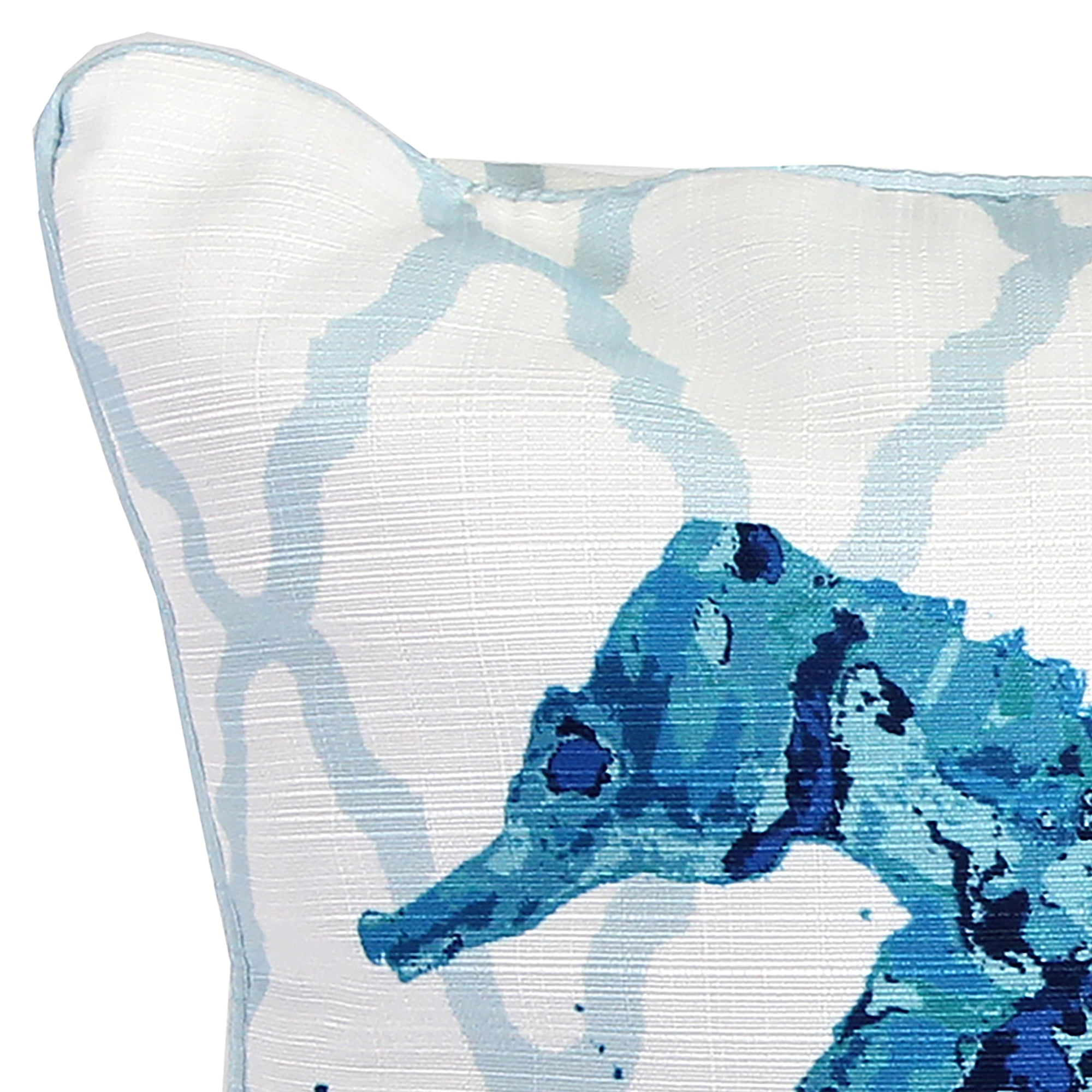Jordan Manufacturing 18" x 18" Blue Seahorse Nautical Square Reversible Decorative Throw Pillow with Welt