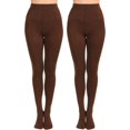thumbnail image 2 of 2 Pairs Women's Solid Color Tights 80D, Soft Opaque Microfiber Tights, 2 of 5