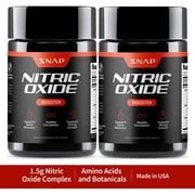 Snap Supplements Nitric Oxide Booster 1500mg - Pre Workout, Muscle Builder, 60 Capsules, 2pk