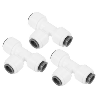 Uxcell 1/4" Push to Connect Water Line Fitting Tee Fittings, 3 Pack White