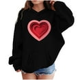 thumbnail image 2 of Girls 3D Heart Hoodie Oversized Valentine's Day Cute Graphic Pullover Sweatshirt for Kids,Size 11-12 T, 2 of 5