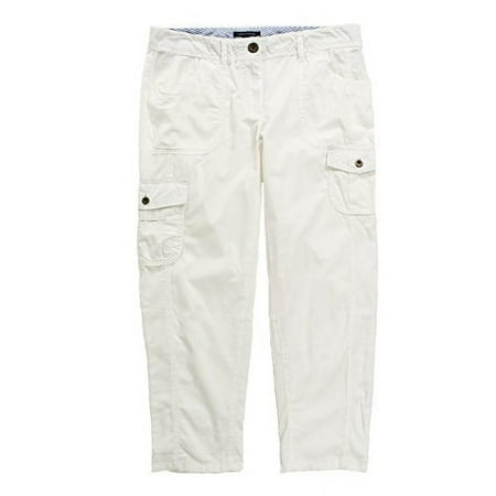 Tommy Hilfiger Women's Cargo Cropped Pants, Classic White, 10