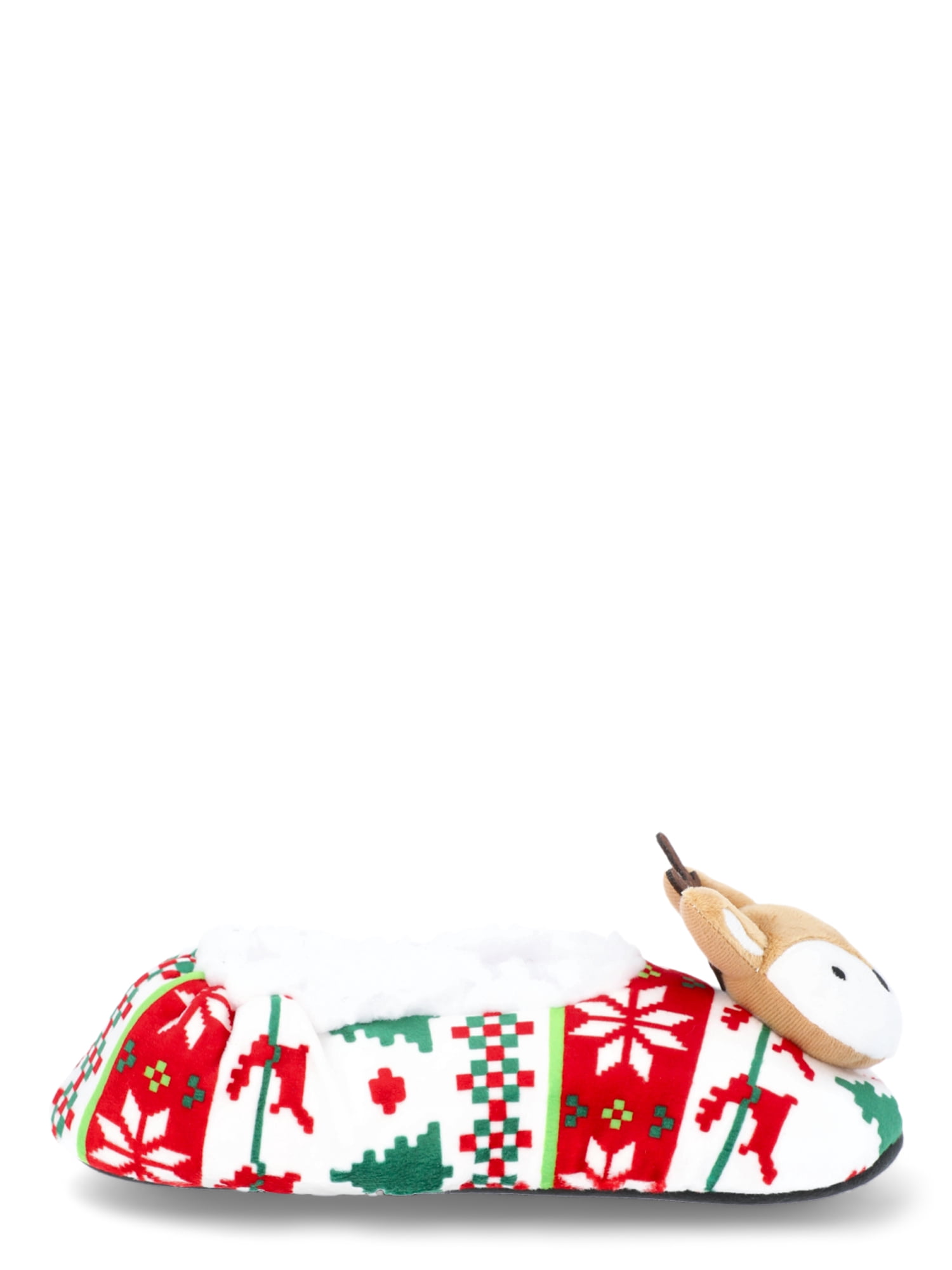 Fuzzy Babba Women's Holiday 3D Reindeer Slipper Socks, 1-Pack, Size 7-9.5