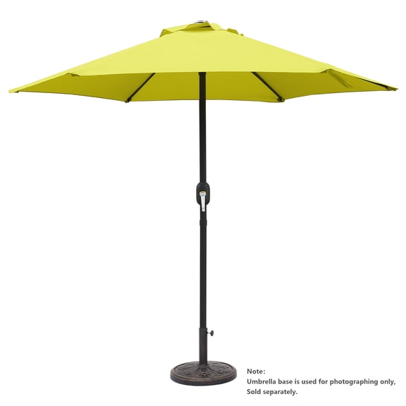 Kool 7.5ft Patio Umbrella with Crank Handle Outdoor Market Umbrella with 6 Sturdy Umbrella Ribs Waterproof for Garden Deck Backyard Pool, Yellow