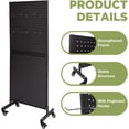 thumbnail image 4 of 2'x 5' Two-Double Pegboard Panels Tower with T-Base Floorstanding, Pegboard Display Stand, Craft Fair Display Rack, Art Display Stand, Show Racks for Retail, Extra 20 pieces Hooks, 4 of 7