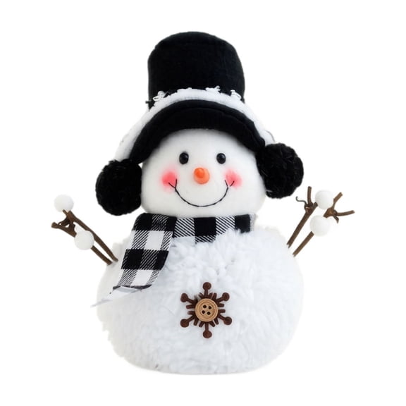 Christmas Mini Snowman Plush Doll, Soft Winter Stuffed Toy Holiday Christmas Decor Gift for Kids 10 Inch