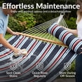 thumbnail image 6 of Sunnydaze 2-Person Quilted Polyester Spreader Bar Hammock, 450 lb Capacity -Nautical Stripe, 6 of 14
