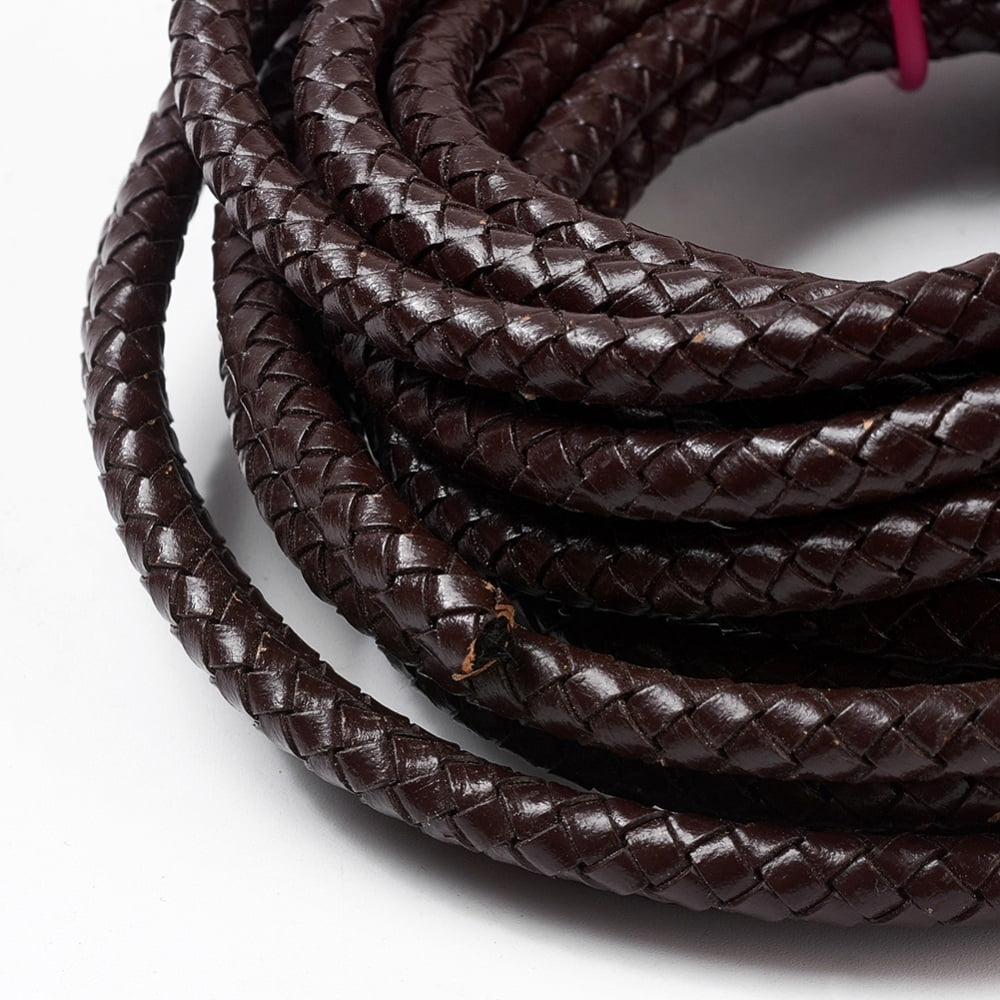 1 bundle Leather Cord Leather Jewelry Cord Jewelry DIY Making Material Dyed Round Coconut Brown 6mm 10.93 yards(10m)/bundle