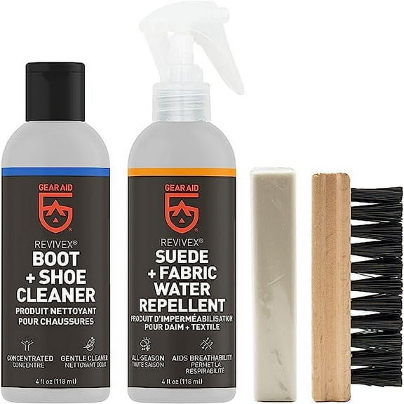 GEAR AID Revivex Suede, Nubuck Fabric Boot and Shoe Care Kit, Ideal for use on Waterproof-breathable Footwear, 2 Pack